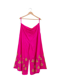 Neon Pink Big Buta Embroidered Palazzo