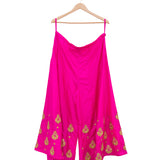 Neon Pink Big Buta Embroidered Palazzo