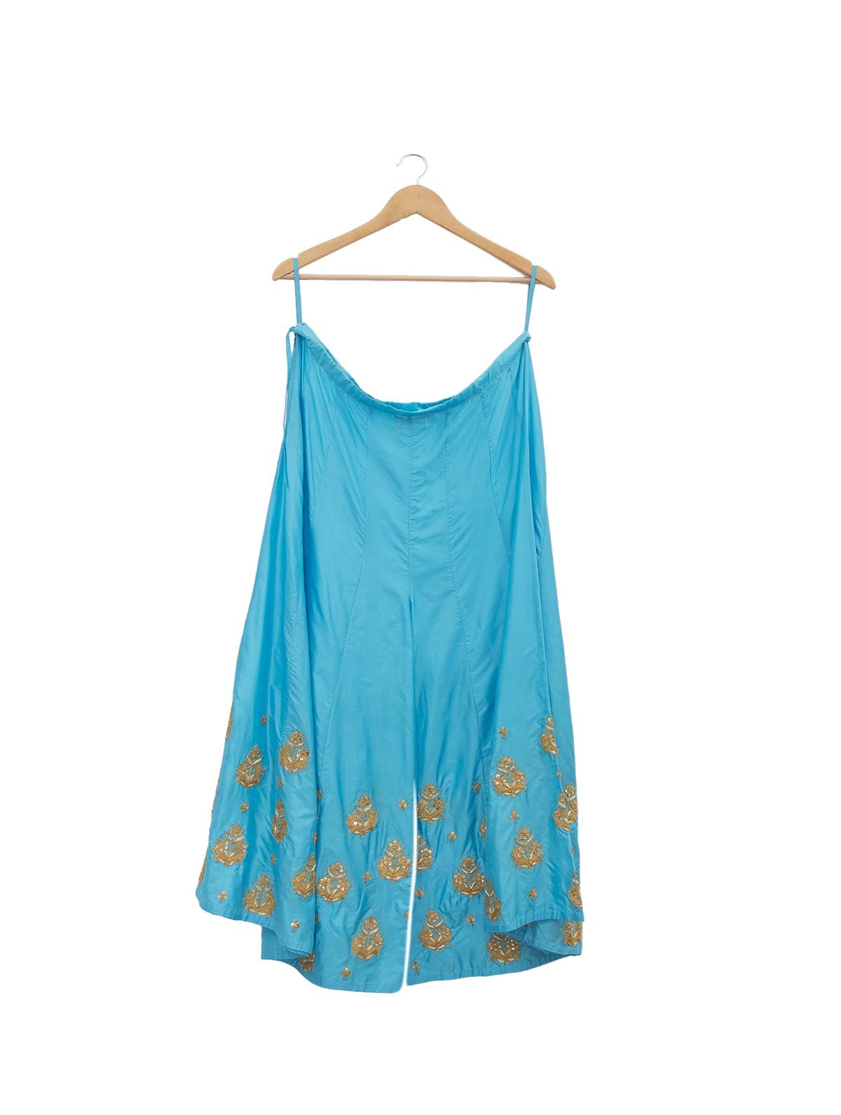 Turquoise Big Buta Embroidered Palazzo