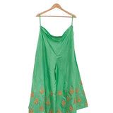 Green Big Buta Embroidered Palazzo