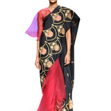 Raas Black Scallop Embroidered Saree