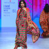 Gulal Printed Embroidered Cape Set