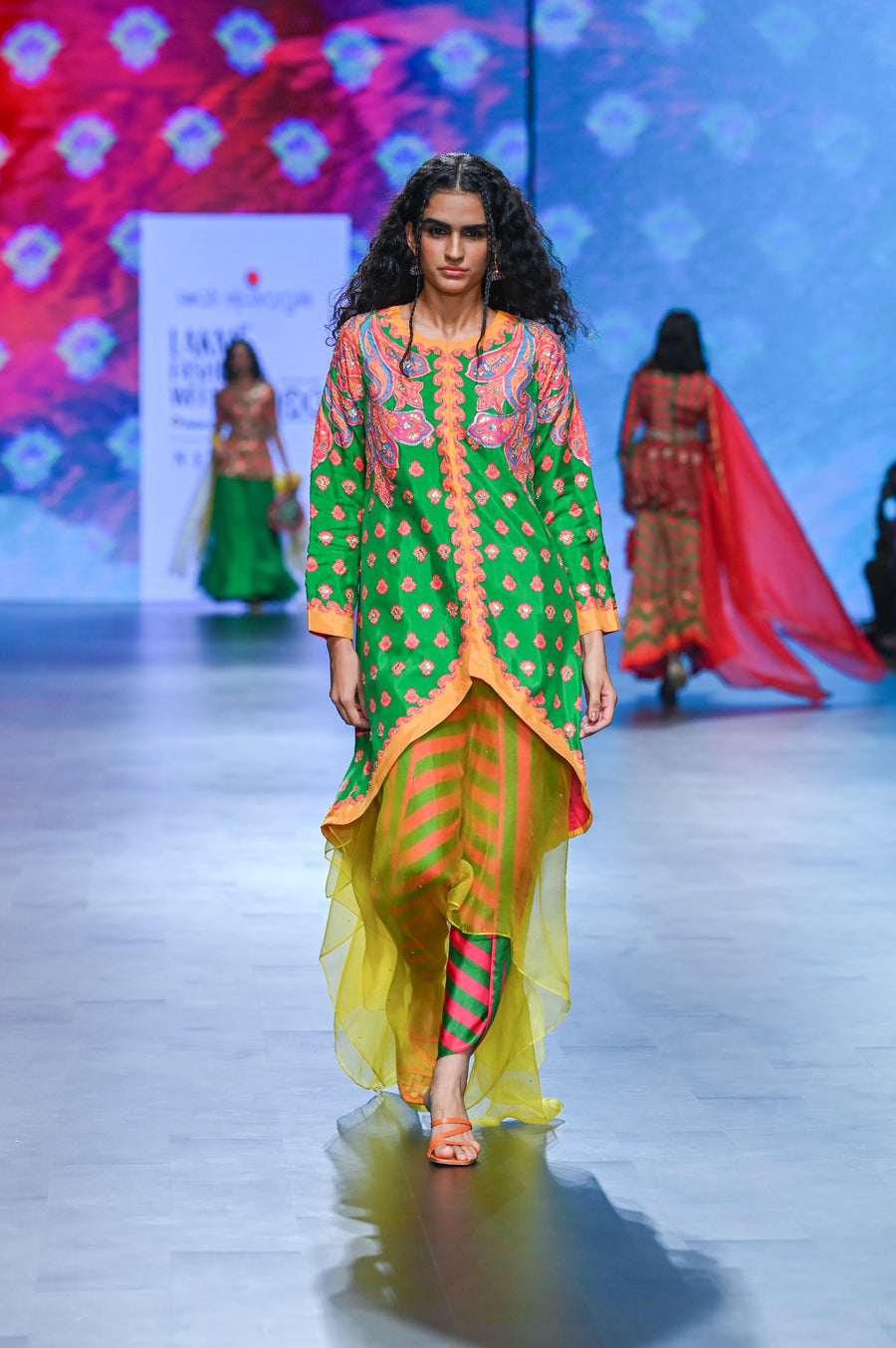 Gulal Printed Embroidered Jacket Set