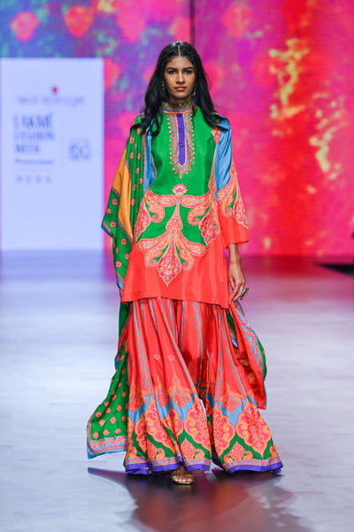 Gulal Printed Embroidered Sharara Set