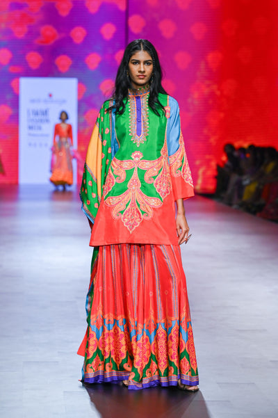 Gulal Printed Embroidered Sharara Set