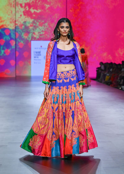 Gulal Printed Embroidered Lehenga Set