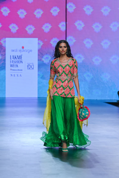 Gulal Printed Embroidered Sharara Set