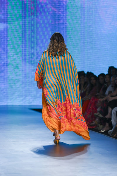 Gulal Printed Embroidered Kaftan Dress