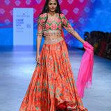 Gulal Mulit Printed Embroidered Lehenga Set