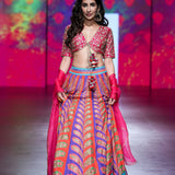 Gulal Red Purple Printed Embroidered Lehenga set