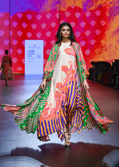 Gulal Printed Embroidered Jacket Set
