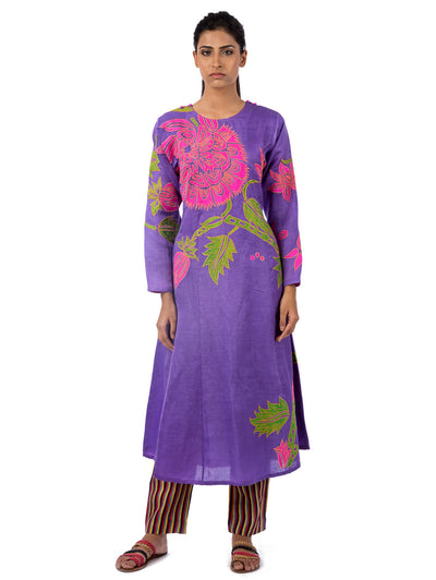 Orchid Applique Embroidered Kurta