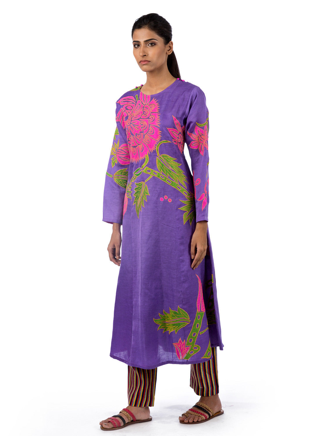 Orchid Applique Embroidered Kurta