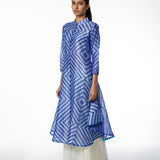 Azure Stripe Shibori Tunic
