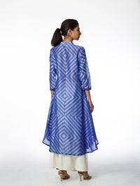 Azure Stripe Shibori Tunic