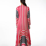 Multi Stripe Printed Asymmetrical Dress