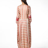 Blush Printed Stripe Dhoti Dress with Applique