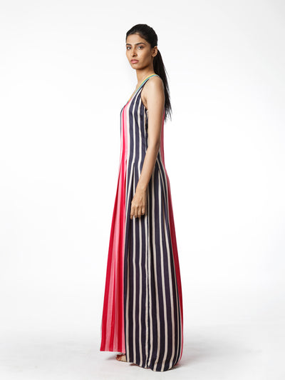 Multi Stripe Long Dress - Swati Vijaivargie