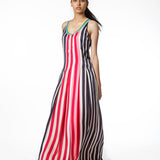Multi Stripe Printed Long Dress