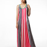 Multi Stripe Printed Long Dress