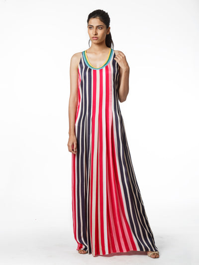 Long Dress. Shift Dress. Striped Dress