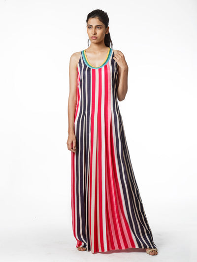 Long Dress. Shift Dress. Striped Dress