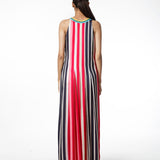 Multi Stripe Printed Long Dress