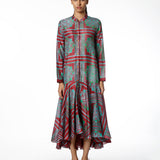 Maroon Silk Shibori Dress