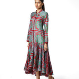 Maroon Silk Shibori Dress