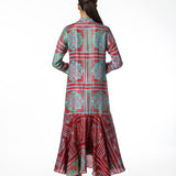 Maroon Silk Shibori Dress