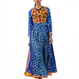 Raas Blue Marodi Embroidered Shibori Kurta Set