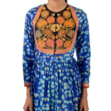 Raas Blue Marodi Embroidered Shibori Kurta Set