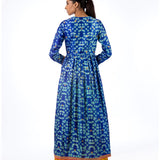 Raas Blue Marodi Embroidered Shibori Kurta Set