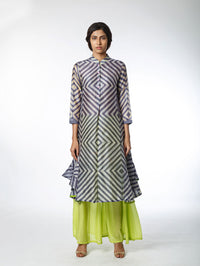 Grey Stripe Shibori Tunic