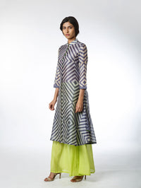 Grey Stripe Shibori Tunic