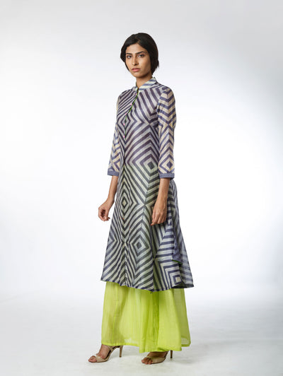 Grey Stripe Shibori Tunic