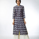 Grey Scallop Shibori Tunic