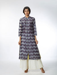 Grey Scallop Shibori Tunic
