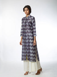 Grey Scallop Shibori Tunic