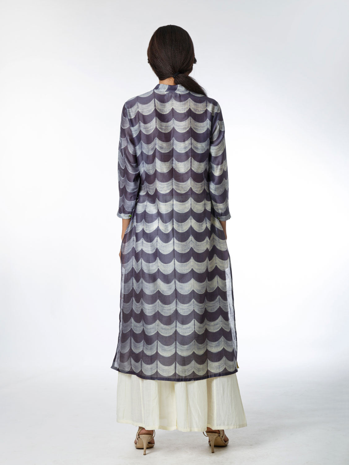 Grey Scallop Shibori Tunic