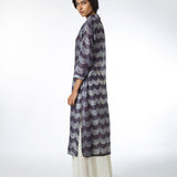 Grey Scallop Shibori Tunic