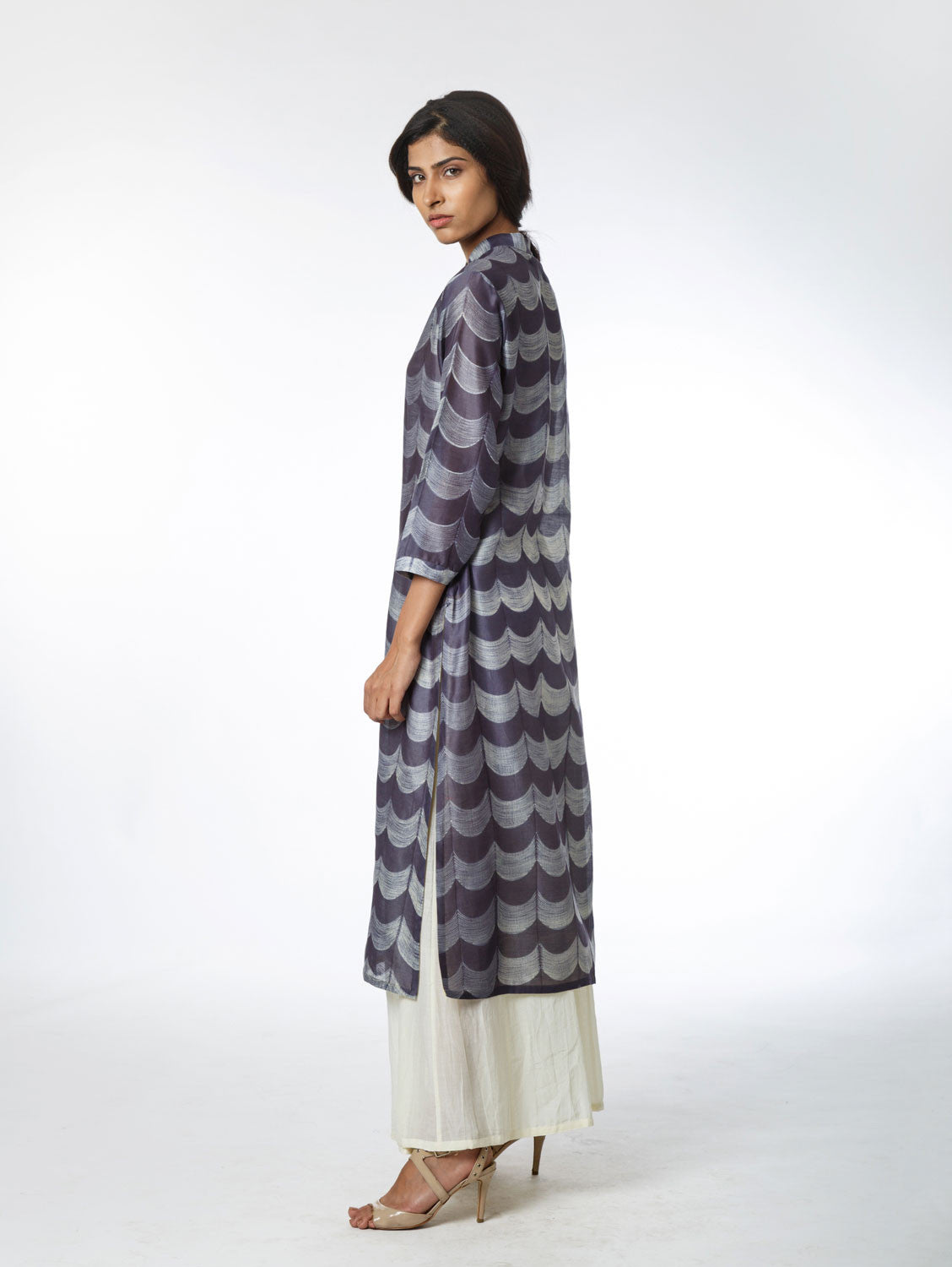 Grey Scallop Shibori Tunic