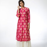 Rani Pink Floral Shibori Tunic