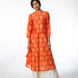 Tangerine Floral Shibori Tunic