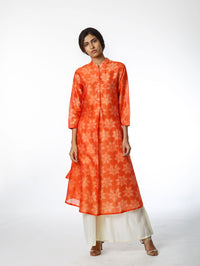 Tangerine Floral Shibori Tunic