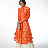 Tangerine Floral Shibori Tunic