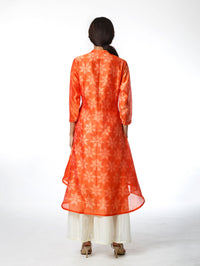 Tangerine Floral Shibori Tunic