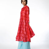 Red Floral Shibori Tunic