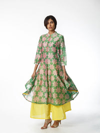 Emerald Floral Shibori Tunic