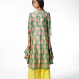 Emerald Floral Shibori Tunic